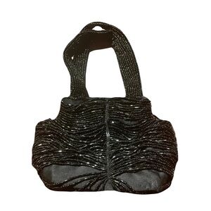 Vintage Elegant Moyna Black Beaded Women's Bag